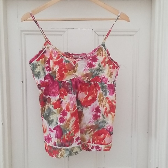 Floral spaghetti strap tank top - Picture 1 of 3